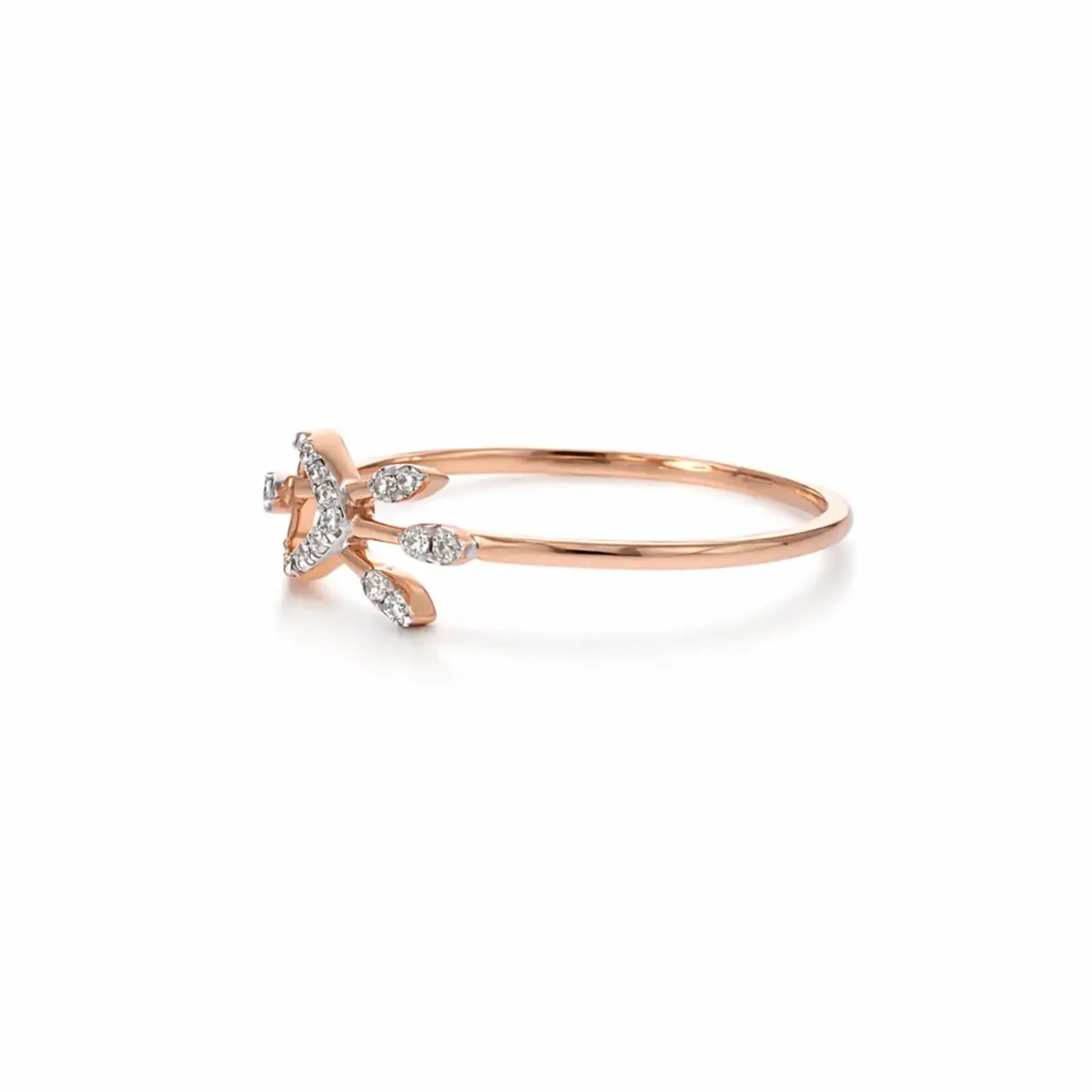 0.05 CT NATURAL DIAMOND WOMENS RING 18K GOLD